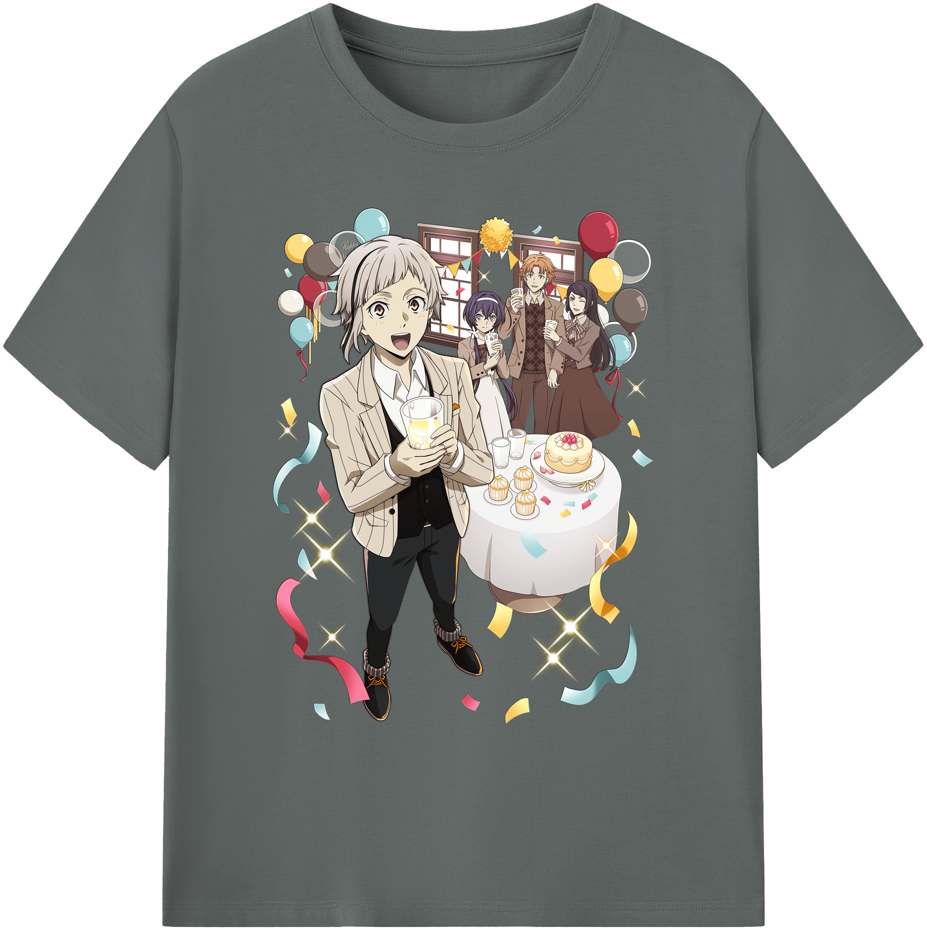 （画像用） 文豪ストレイドッグス Bungo Stray Dogs 綿100％ メンズ半袖Tシャツ｜肌触りやわらか＆通気性